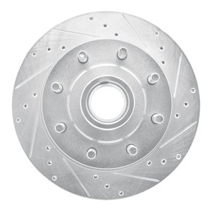 Ford E-250 Econoline Brake Rotor (1) - Front Right - R1 Concepts - Drilled & Slotted - Silver - `95-`07